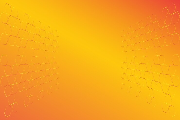 Fondo de patrón de línea dorada hexagonal con estilo geométrico amarillo