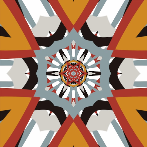 Fondo de patrón de mandala sin costuras Patrón simétrico auténtico étnico abstracto Caleidoscopio decorativo ornamental