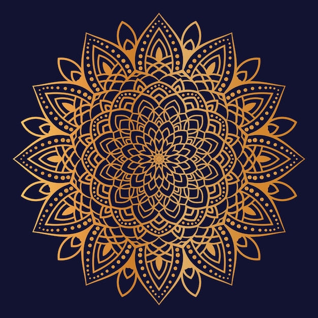Fondo de patrón de mandala dorado de lujo
