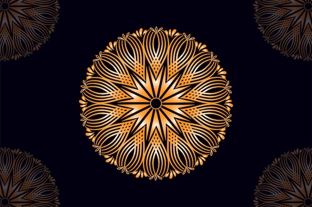 Fondo de patrón de mandala de estilo arabesco dorado de lujo Plantilla de mandala para tarjetas de decoración de página