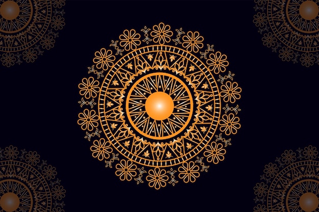 Fondo de patrón de mandala de estilo arabesco dorado de lujo Plantilla de mandala para tarjetas de decoración de página