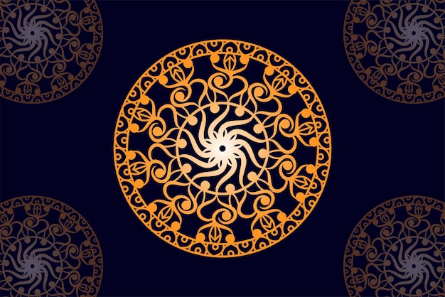 Fondo de patrón de mandala de estilo arabesco dorado de lujo Plantilla de mandala para tarjetas de decoración de página