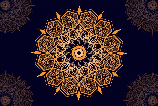 Fondo de patrón de mandala de estilo arabesco dorado de lujo Plantilla de mandala para tarjetas de decoración de página