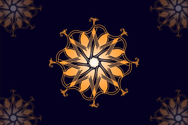 Fondo de patrón de mandala de estilo arabesco dorado de lujo Plantilla de mandala para tarjetas de decoración de página