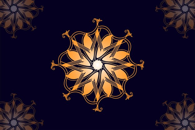 Fondo de patrón de mandala de estilo arabesco dorado de lujo Plantilla de mandala para tarjetas de decoración de página