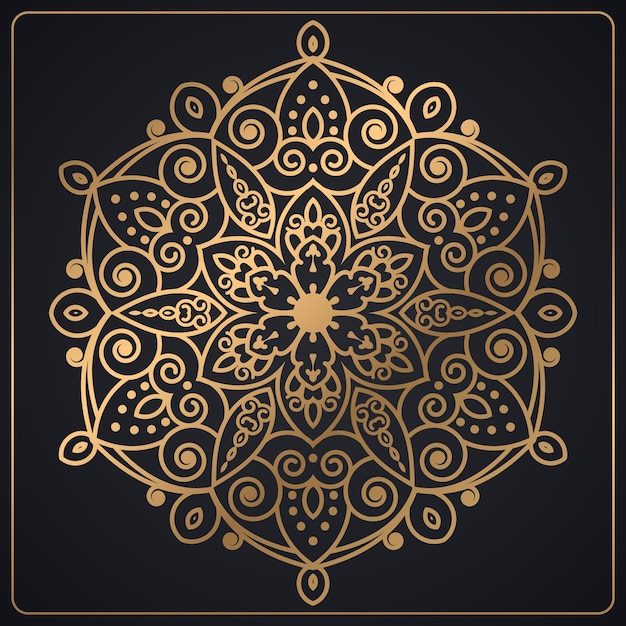 Fondo de patrón de mandala de lujo con arabescos dorados Vector Gratis