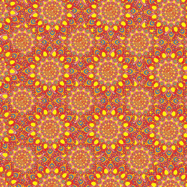 Vector fondo de patrón de mandala patrón de mandala indio patrón de colores patrón de flores