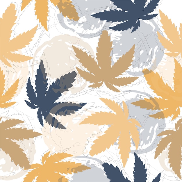 Fondo de patrón de marihuana cannabis abstracto