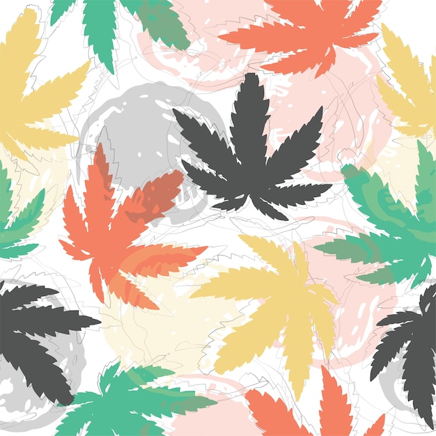 Fondo de patrón de marihuana cannabis abstracto