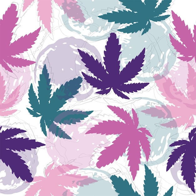 Fondo de patrón de marihuana cannabis abstracto