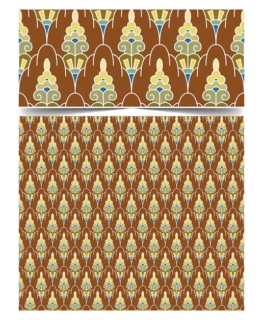 Fondo de patrón marroquí sin costuras con ilustraciones de flores