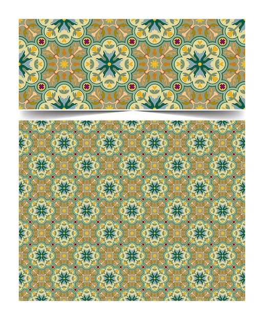 Fondo de patrón marroquí sin costuras con ilustraciones de flores