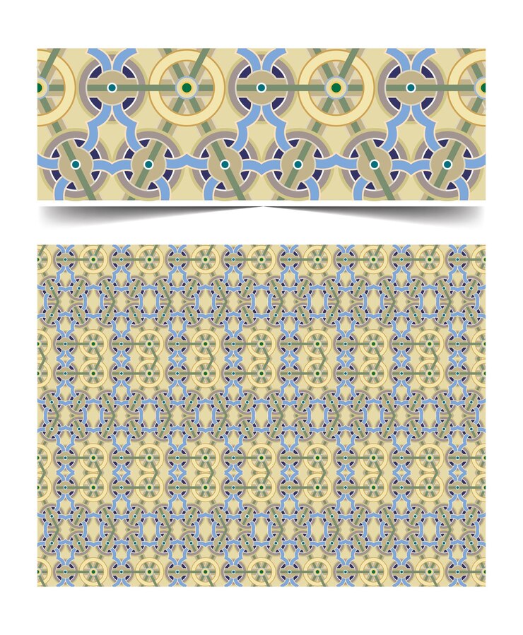 Vector fondo de patrón marroquí sin costuras con ilustraciones de flores