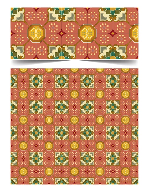 Fondo de patrón marroquí sin costuras con ilustraciones de flores