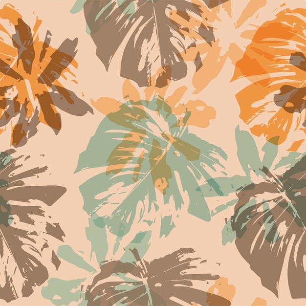 Fondo de patrón de monstera de colores psicodélicos para el verano