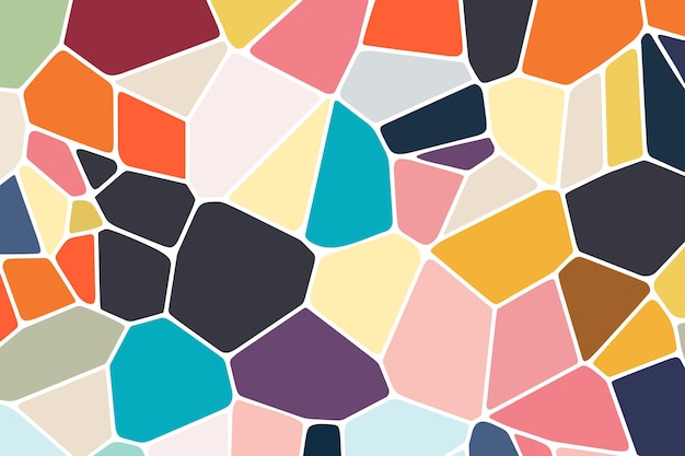 Vector fondo de patrón de mosaico de diagrama de voronoi colorido abstracto