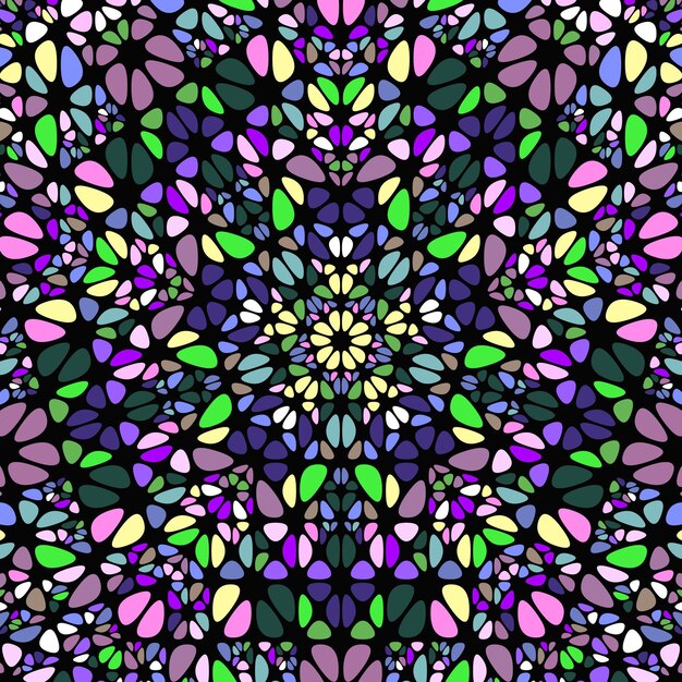 Fondo de patrón de mosaico floral circular abstracto geométrico colorido diseño gráfico psicodélico