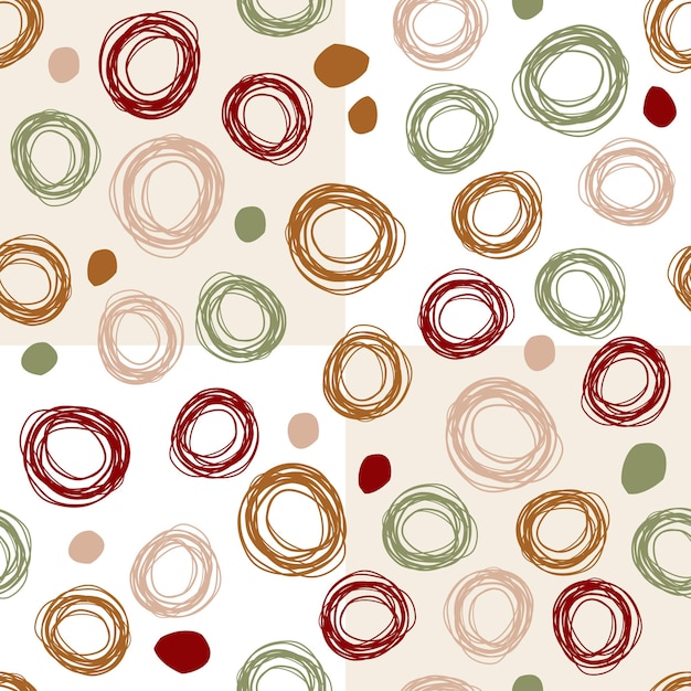 FONDO DE PATRÓN MULTICOLOR INCONSÚTIL CON DIBUJO DE LUNARES A MANO DE DOODLE