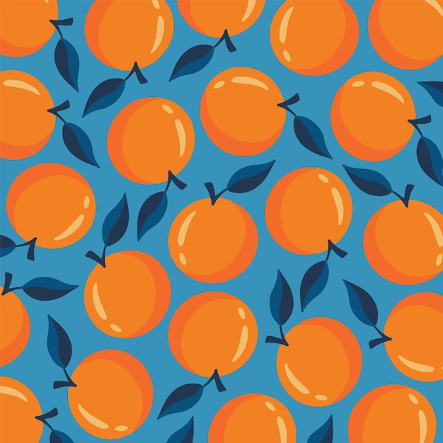 Fondo patrón naranja para redes sociales publicar fruta ilustración vector