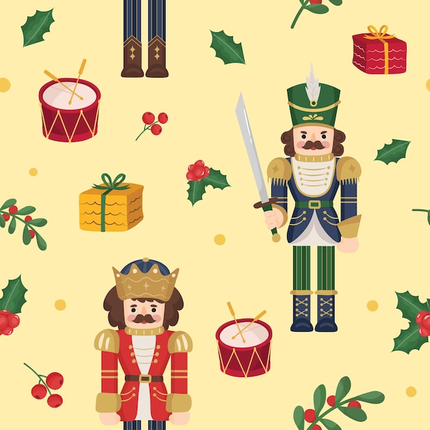 Vector fondo de patrón de navidad azulejo de patrón de navidad sin costuras