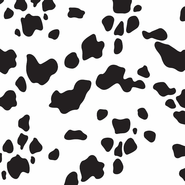 Fondo de patrón de perro dálmata Ilustración de Vector plano de diseño de impresión de piel animal abstracta