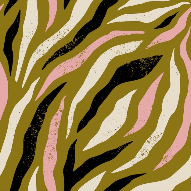 Fondo con patrón de piel de cebra colorido. Texturas dibujadas a mano de moda.