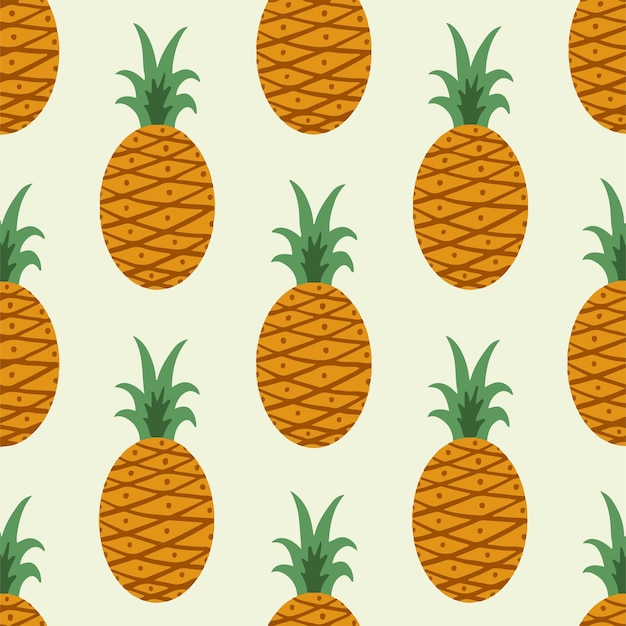 Fondo Patrón Piña Publicar Redes Sociales Frutas Ilustración Vector