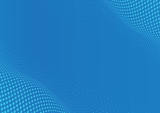 Fondo con patrón de puntos de medio tono azul vectorial libre