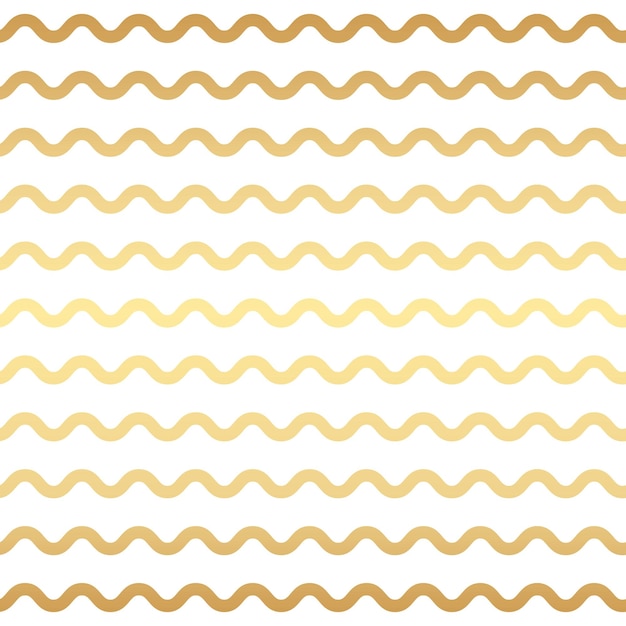 Fondo de patrón de rayas onduladas blancas y doradas papel tapiz dorado