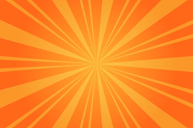 Fondo de patrón de rayos de sol naranja. Rayos. Radial. Bandera de verano. Ilustración vectorial
