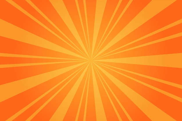 Fondo de patrón de rayos de sol naranja. Rayos. Radial. Bandera de verano. Ilustración vectorial