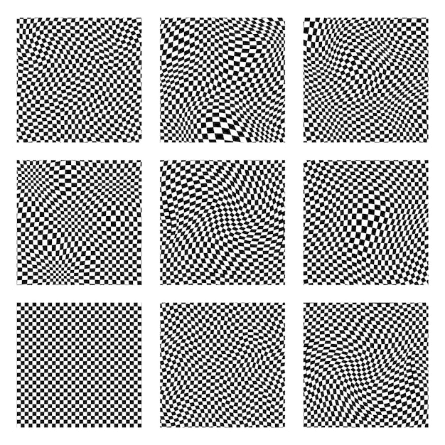 Fondo de patrón retro maravilloso en estilo de fondo a cuadros psicodélico Un tablero de ajedrez en un diseño abstracto minimalista con un estilo hippie de ambiente estético de los años 60 y 70 ilustración de vector de impresión funky y2k