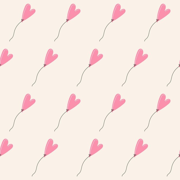 Fondo con patrón romántico y divertido de corazones sin fisuras, ideal para papel de regalo, superficies, bodas o el día de San Valentín