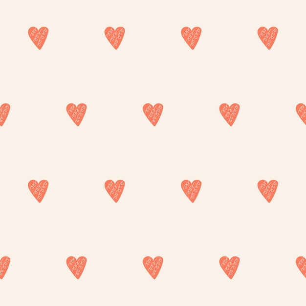 Fondo con patrón romántico y divertido de corazones sin fisuras, ideal para papel de regalo, superficies, bodas o el día de San Valentín
