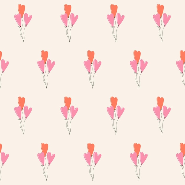 Fondo con patrón romántico y divertido de corazones sin fisuras, ideal para papel de regalo, superficies, bodas o el día de San Valentín