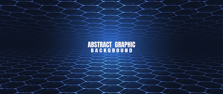 Vector fondo de patrón de tecnología abstracta azul hexágonos