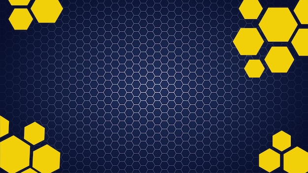 Vector fondo de patrón de tecnología hexagonal azul