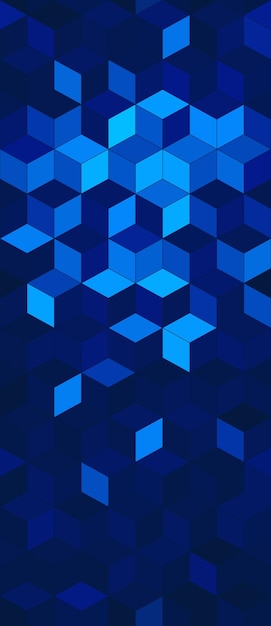 Fondo de patrón de textura transparente de color azul y negro geométrico de ilusión de cubo 3d