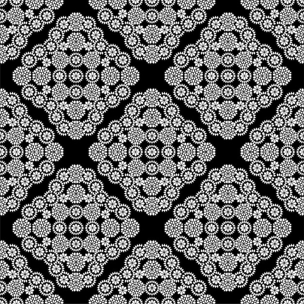 Fondo de patrón transparente blanco y negro oriental