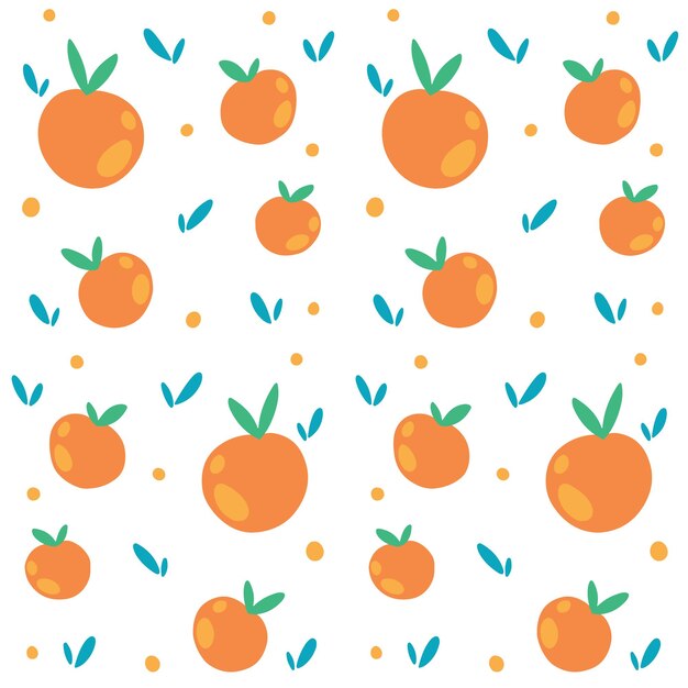Fondo de patrón transparente de vector de fruta naranja