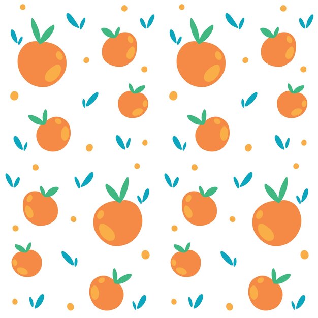 Fondo de patrón transparente de vector de fruta naranja