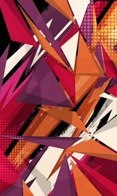 Fondo de patrón de triángulo geométrico abstracto para diseño de pegatinas de envoltura de automóviles y tela de camiseta deportiva