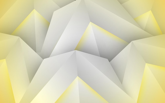 Fondo de patrón de triángulo de polígono geométrico 3d blanco brillante y brillante