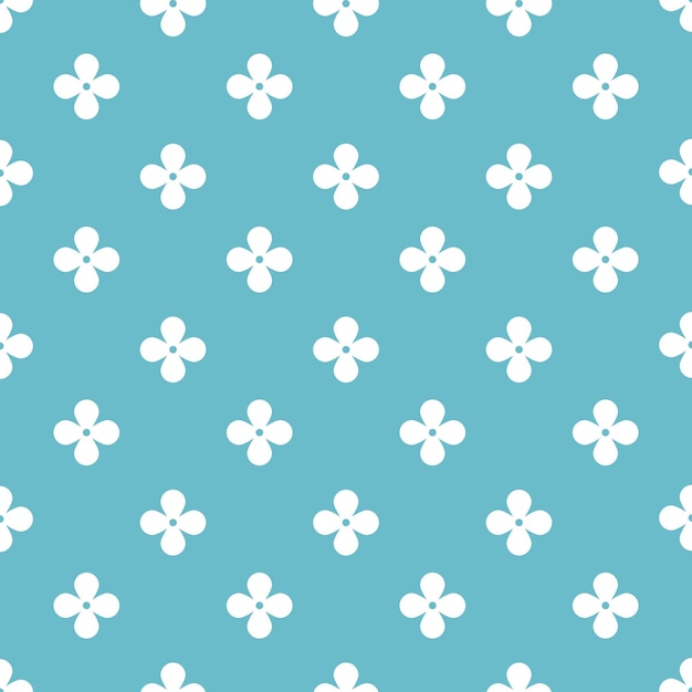 Fondo de patrón de vector transparente azul con flores blancas ideal para envoltura de embalaje textil