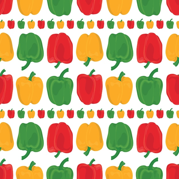 Fondo de patrón de vector transparente de pimientos hechos de ilustraciones simples.