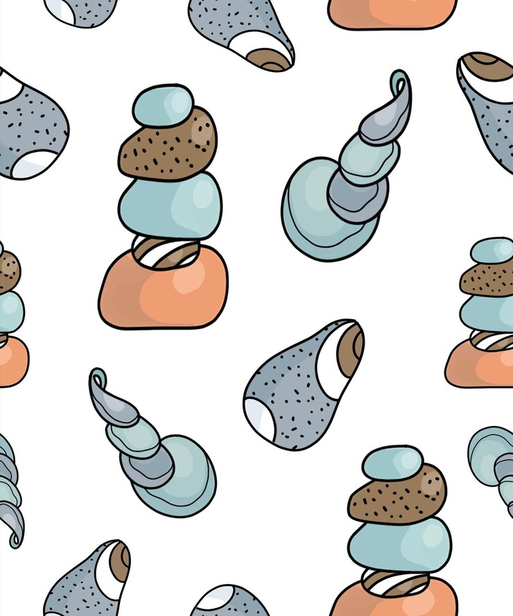 Vector fondo de patrón vectorial sin costuras con guijarros marinos conchas corales vacaciones de diseño de verano