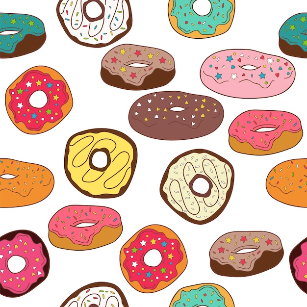 Fondo de patrones sin fisuras Donuts