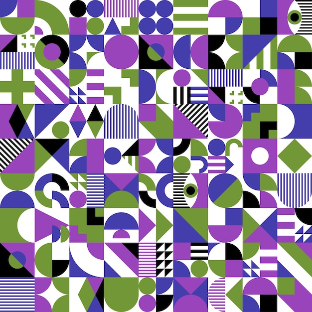 Fondo de patrones sin fisuras de elementos Bauhaus