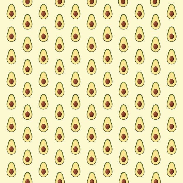 Vector fondo de patrones sin fisuras de fruta de aguacate elegante y moderno