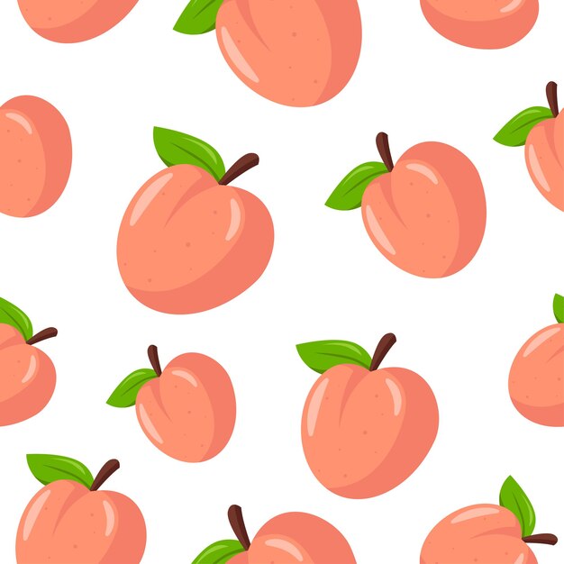 Fondo de patrones sin fisuras de fruta de durazno colorido Vector EPS 10